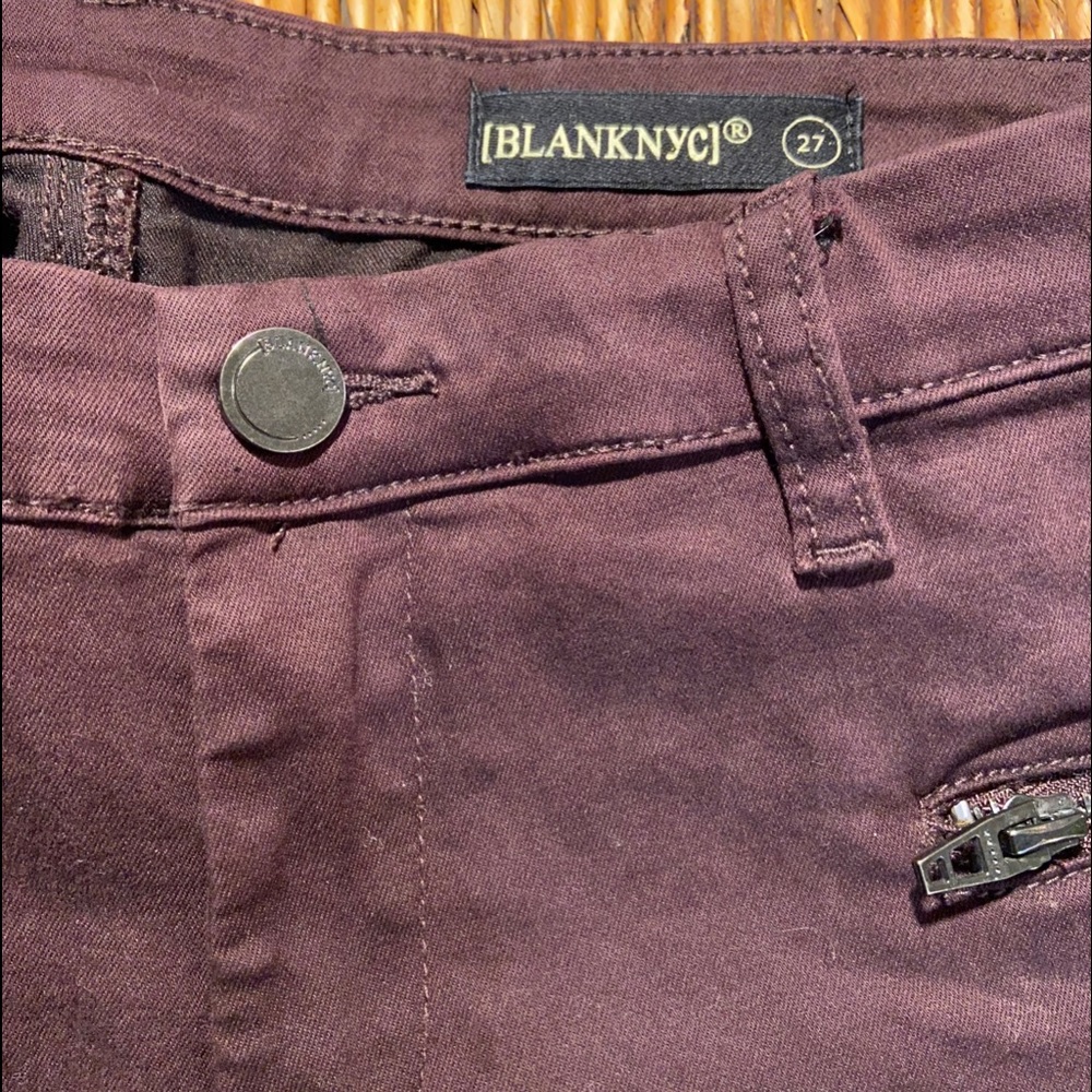 Maroon BLANKNYC Tapered Ankle Pants With Zippers